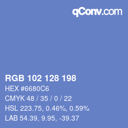 Color code: RGB 102 128 198 | qconv.com