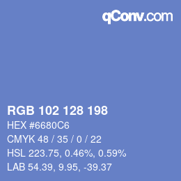 Código de color: RGB 102 128 198 | qconv.com