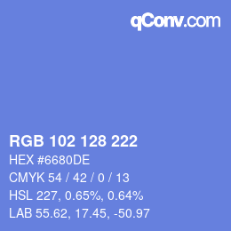 Color code: RGB 102 128 222 | qconv.com