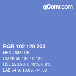 Color code: RGB 102 129 203 | qconv.com