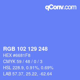 Color code: RGB 102 129 248 | qconv.com