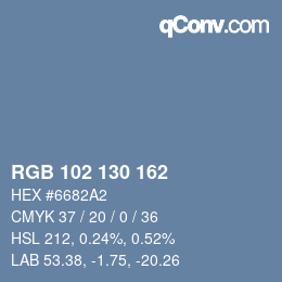 Color code: RGB 102 130 162 | qconv.com