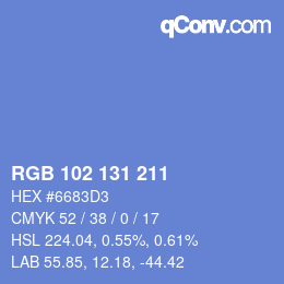 Color code: RGB 102 131 211 | qconv.com