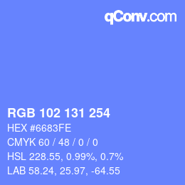 Color code: RGB 102 131 254 | qconv.com