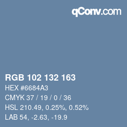 Color code: RGB 102 132 163 | qconv.com
