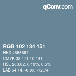 Color code: RGB 102 134 151 | qconv.com