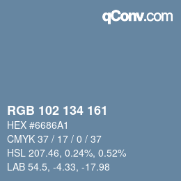 Color code: RGB 102 134 161 | qconv.com