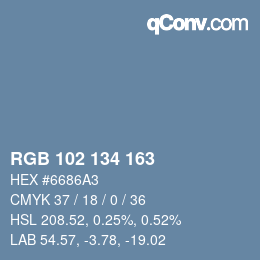 Color code: RGB 102 134 163 | qconv.com