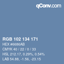 Color code: RGB 102 134 171 | qconv.com