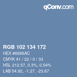 カラーコード: RGB 102 134 172 | qconv.com