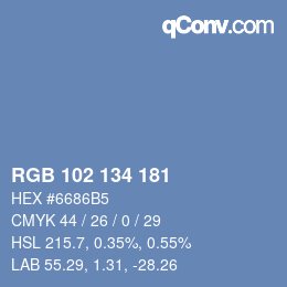 Color code: RGB 102 134 181 | qconv.com