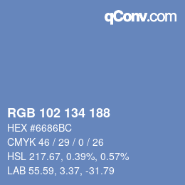 Color code: RGB 102 134 188 | qconv.com