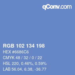 Color code: RGB 102 134 198 | qconv.com