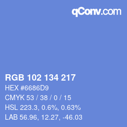 Color code: RGB 102 134 217 | qconv.com