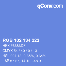 Color code: RGB 102 134 223 | qconv.com