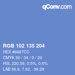 Código de color: RGB 102 135 204 | qconv.com