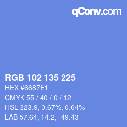 Color code: RGB 102 135 225 | qconv.com