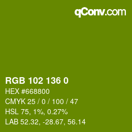 Farbcode: RGB 102 136 0 | qconv.com