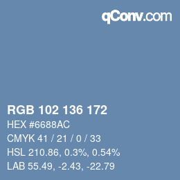 Color code: RGB 102 136 172 | qconv.com