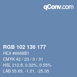 Color code: RGB 102 136 177 | qconv.com