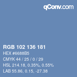 Farbcode: RGB 102 136 181 | qconv.com