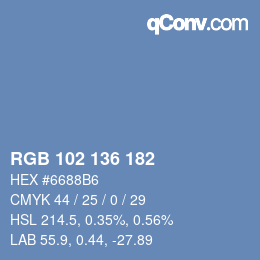 Color code: RGB 102 136 182 | qconv.com