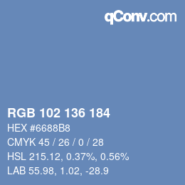 Color code: RGB 102 136 184 | qconv.com