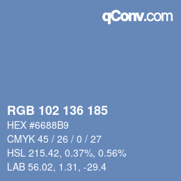 Color code: RGB 102 136 185 | qconv.com