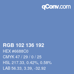 Color code: RGB 102 136 192 | qconv.com