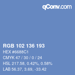 Color code: RGB 102 136 193 | qconv.com