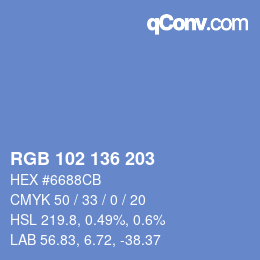 Color code: RGB 102 136 203 | qconv.com