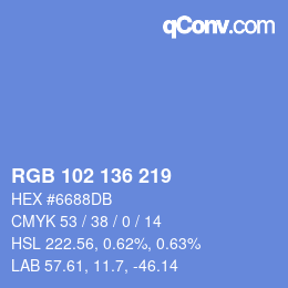 Color code: RGB 102 136 219 | qconv.com