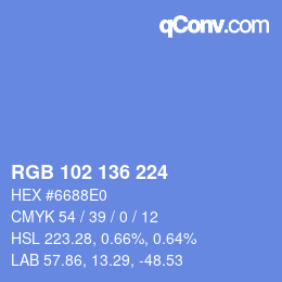 Color code: RGB 102 136 224 | qconv.com