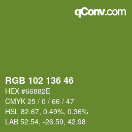 Farbcode: RGB 102 136 46 | qconv.com