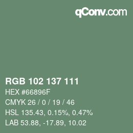 Farbcode: RGB 102 137 111 | qconv.com