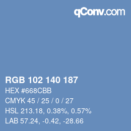 Color code: RGB 102 140 187 | qconv.com