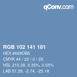 Color code: RGB 102 141 181 | qconv.com