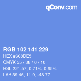 Color code: RGB 102 141 229 | qconv.com