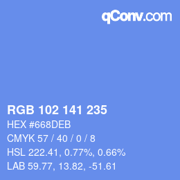 Farbcode: RGB 102 141 235 | qconv.com