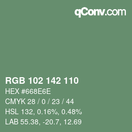 Farbcode: RGB 102 142 110 | qconv.com
