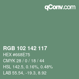 Color code: RGB 102 142 117 | qconv.com