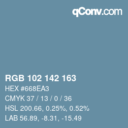 Color code: RGB 102 142 163 | qconv.com