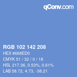 Color code: RGB 102 142 208 | qconv.com