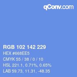 Color code: RGB 102 142 229 | qconv.com