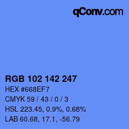 Color code: RGB 102 142 247 | qconv.com