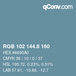 Color code: RGB 102 144.8 160 | qconv.com