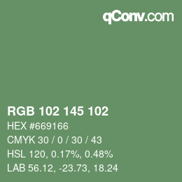 Color code: RGB 102 145 102 | qconv.com