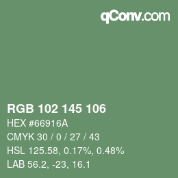 Color code: RGB 102 145 106 | qconv.com