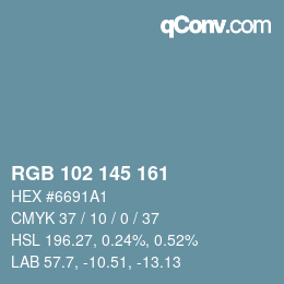 Color code: RGB 102 145 161 | qconv.com