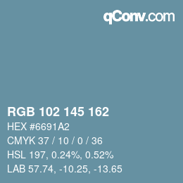 Color code: RGB 102 145 162 | qconv.com